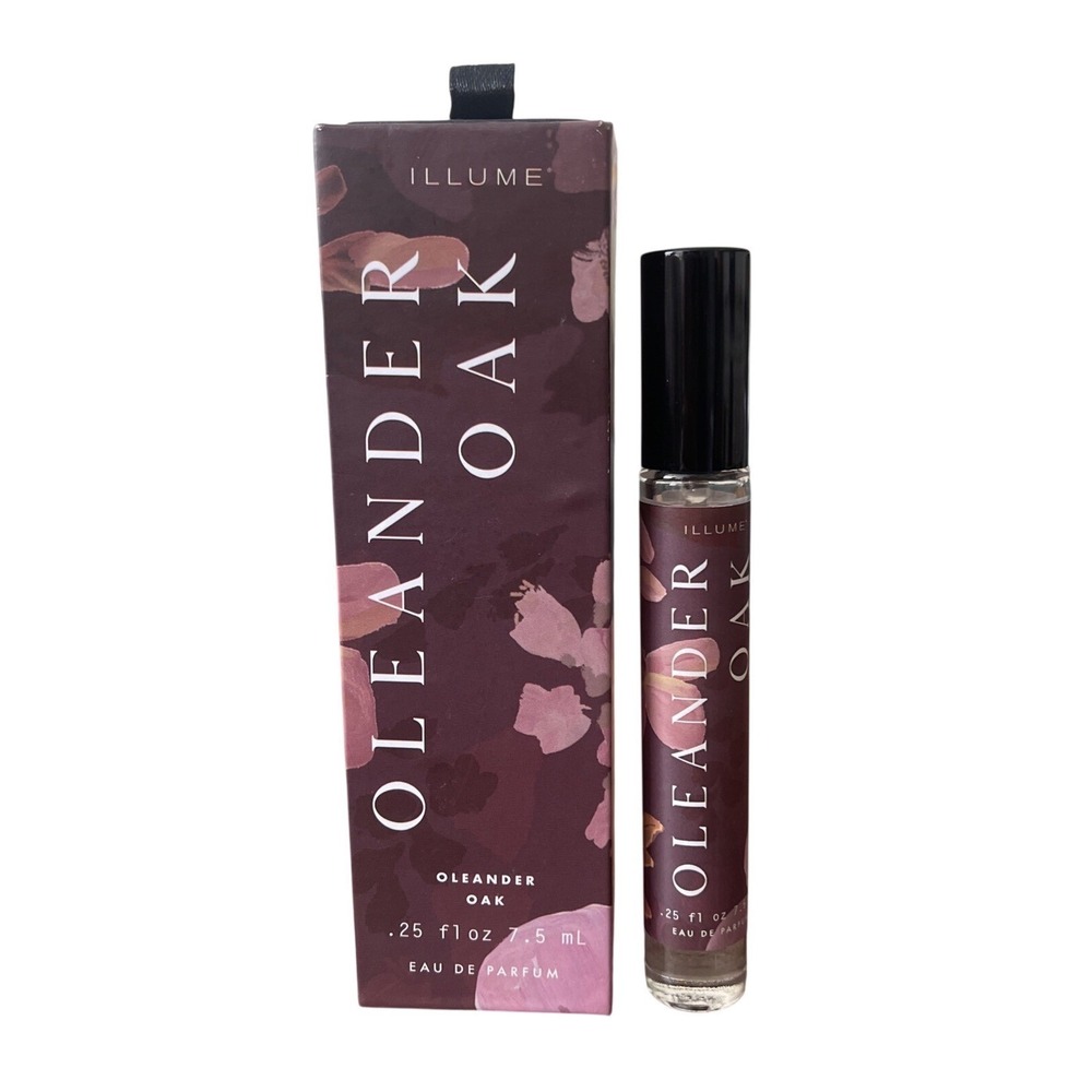 NEW Illume Oleander‎ Oak Roller Perfume Travel Purse .25 Fl Oz Amber Oakmoss